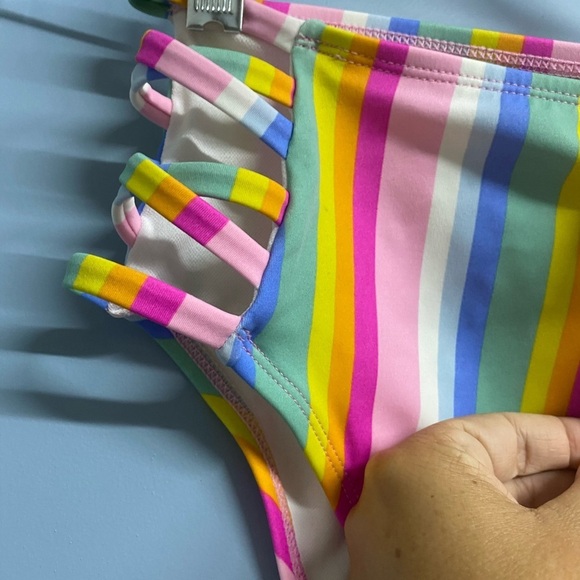 NWT Rainbow High Waisted Swimsuit Bottoms, M - Picture 4 of 4